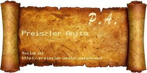 Preiszler Anita névjegykártya